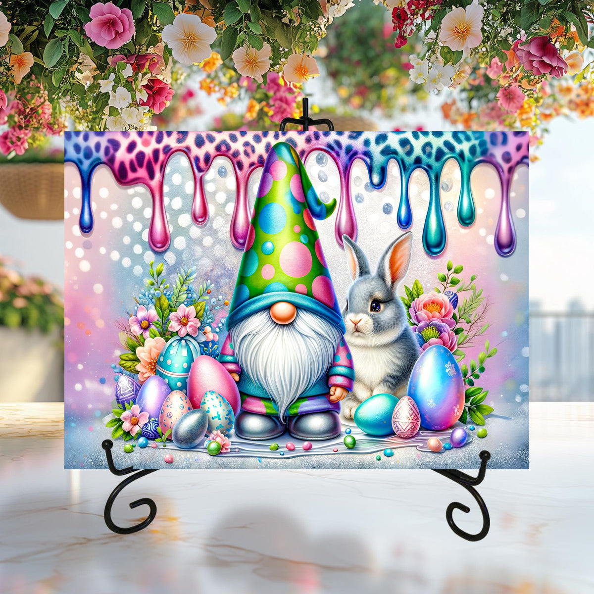 Easter Gnome Glass Cutting Boards