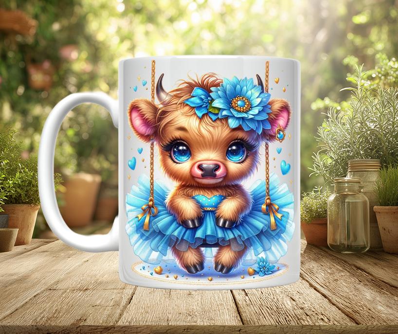 Highland Cow Ceramic Coffee Mug, 11oz/15oz