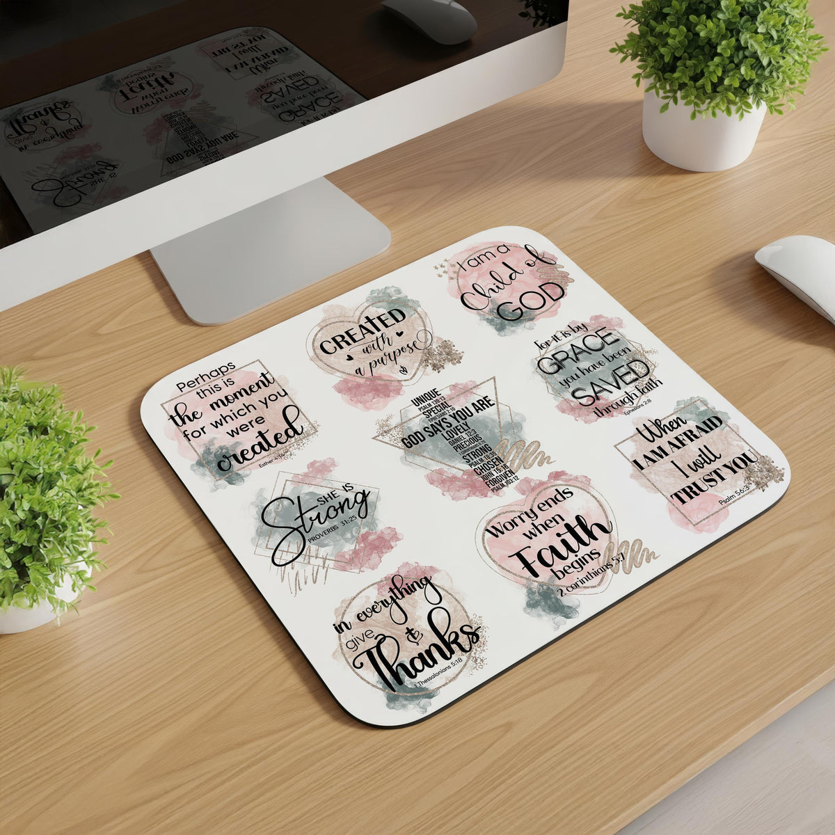 Scripture Mousepad with Uplifting Bible Verses (10 Styles)
