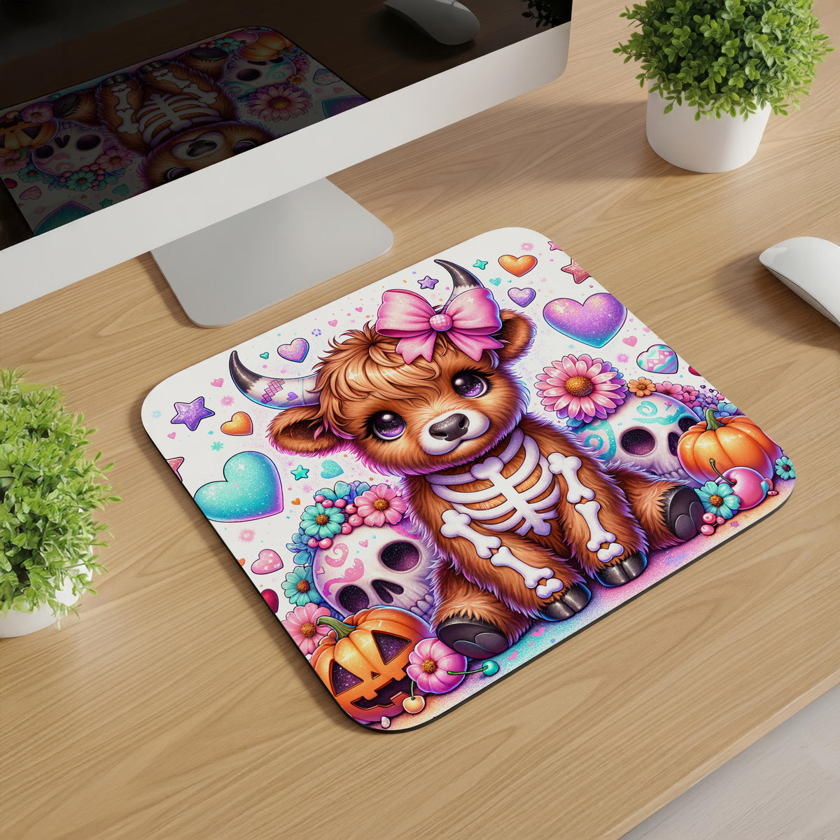 Highland Cow Halloween Mousepads