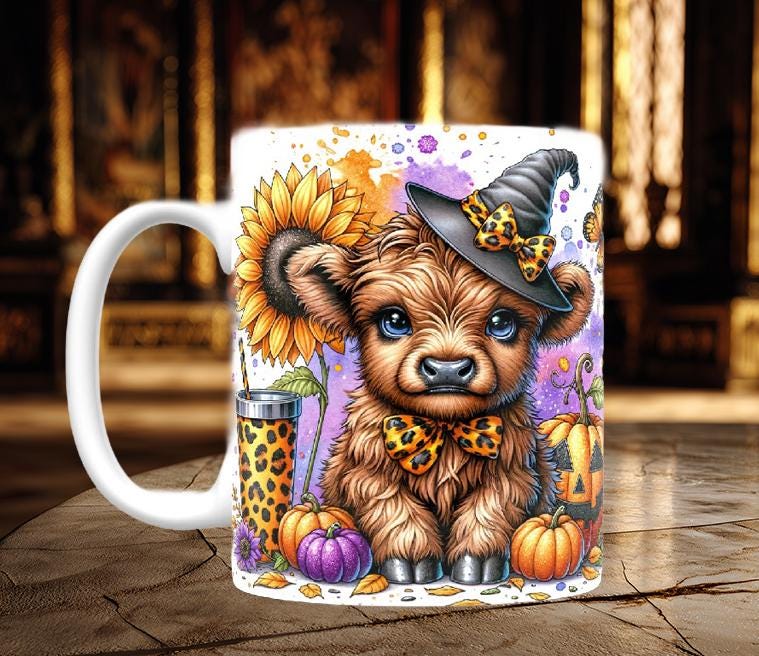 Halloween Highland Cow Mugs (11 styles)