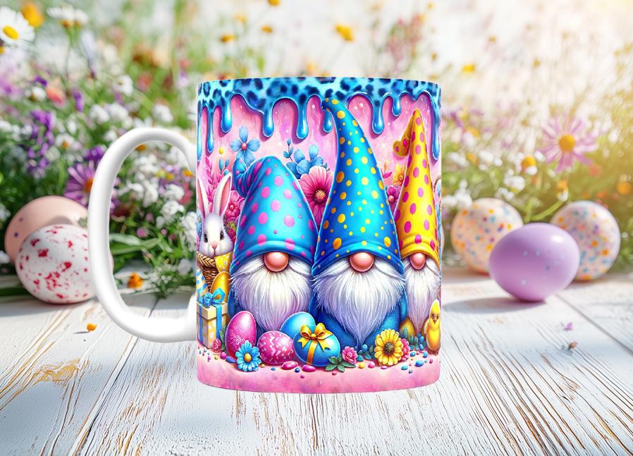Dripping Paint Easter Gnome Mugs