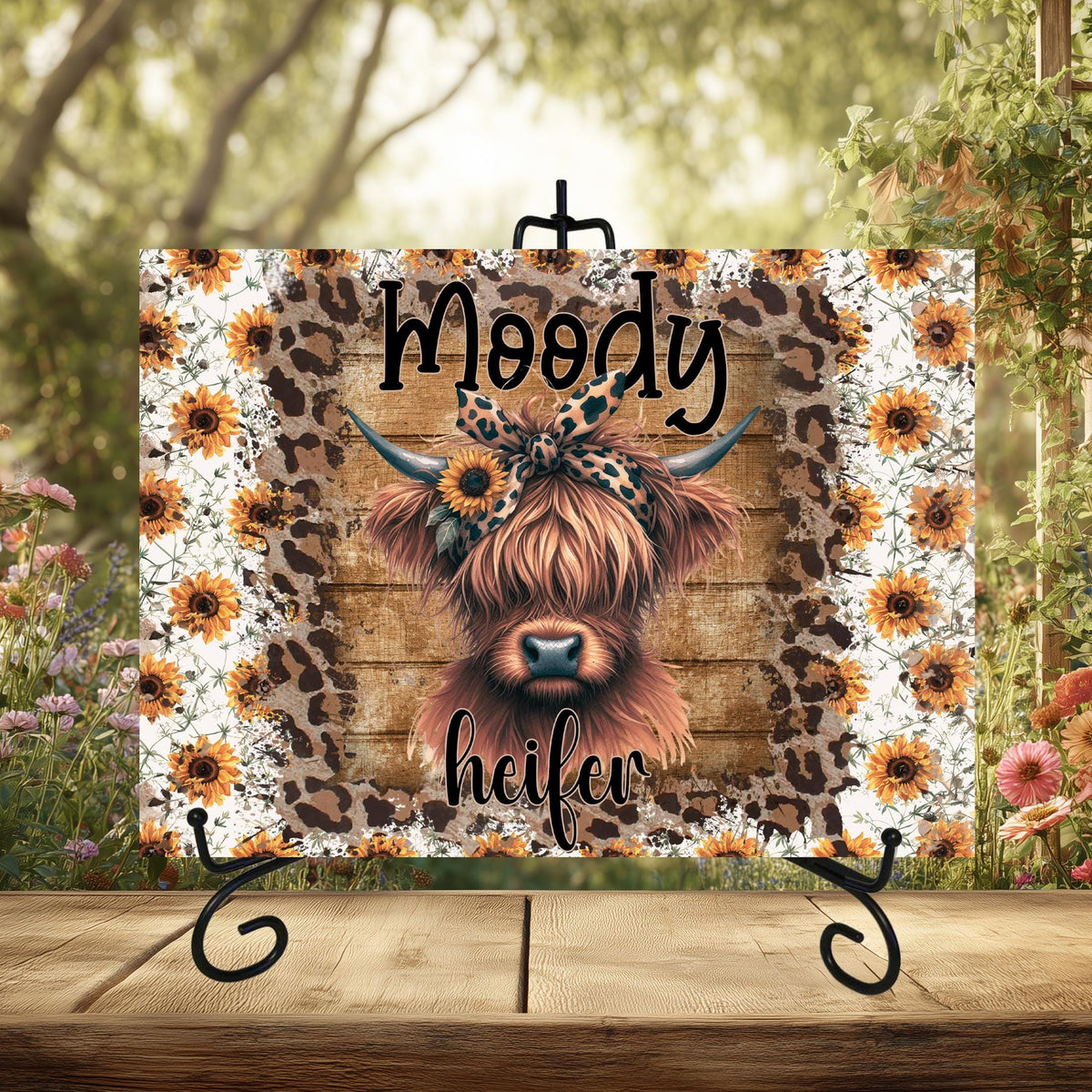 Moody Heifer Glass Cutting Board