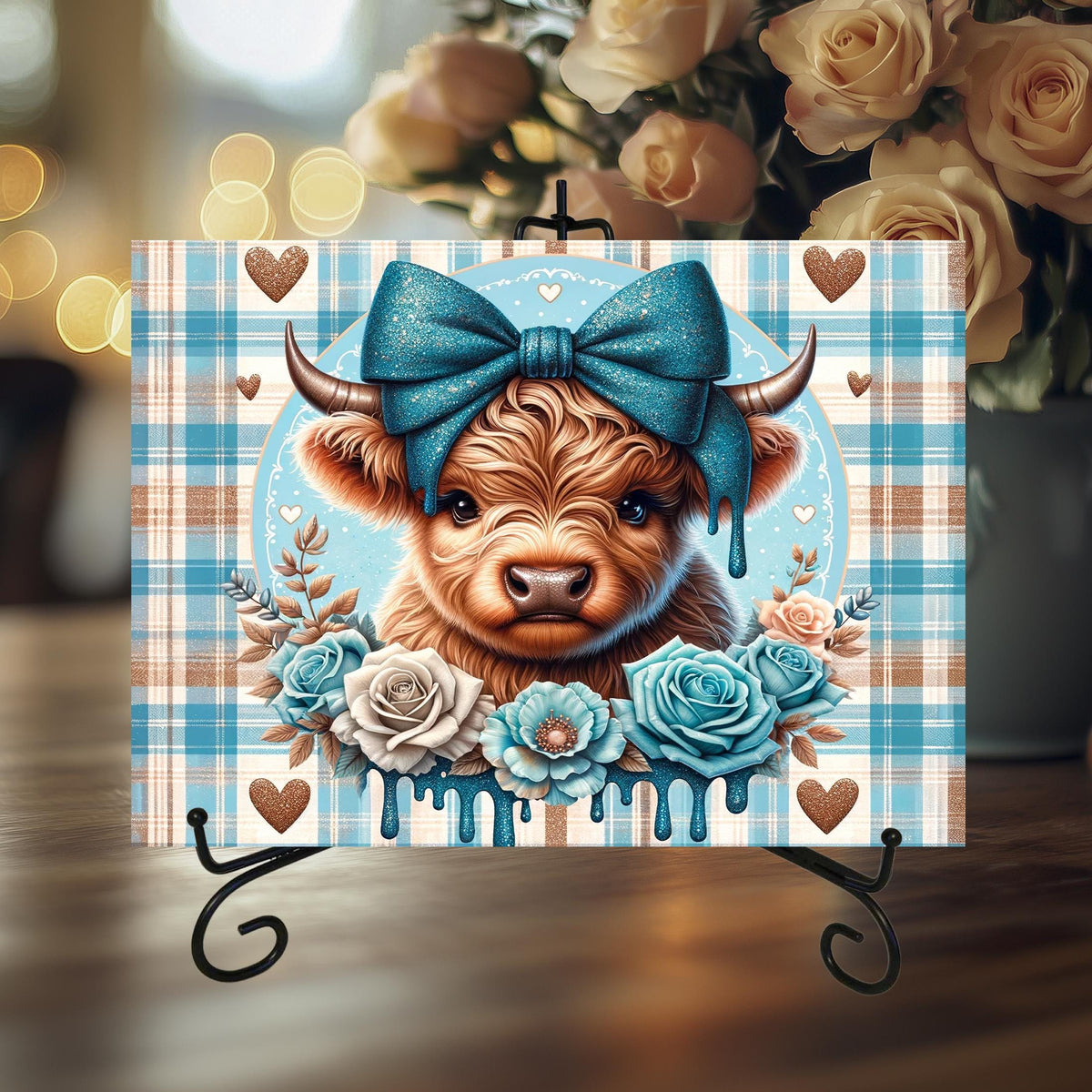 Highland Cow Valentine Cutting Boards