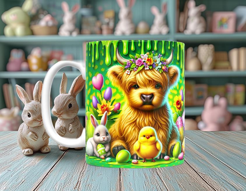 Easter Highland Cow Mug