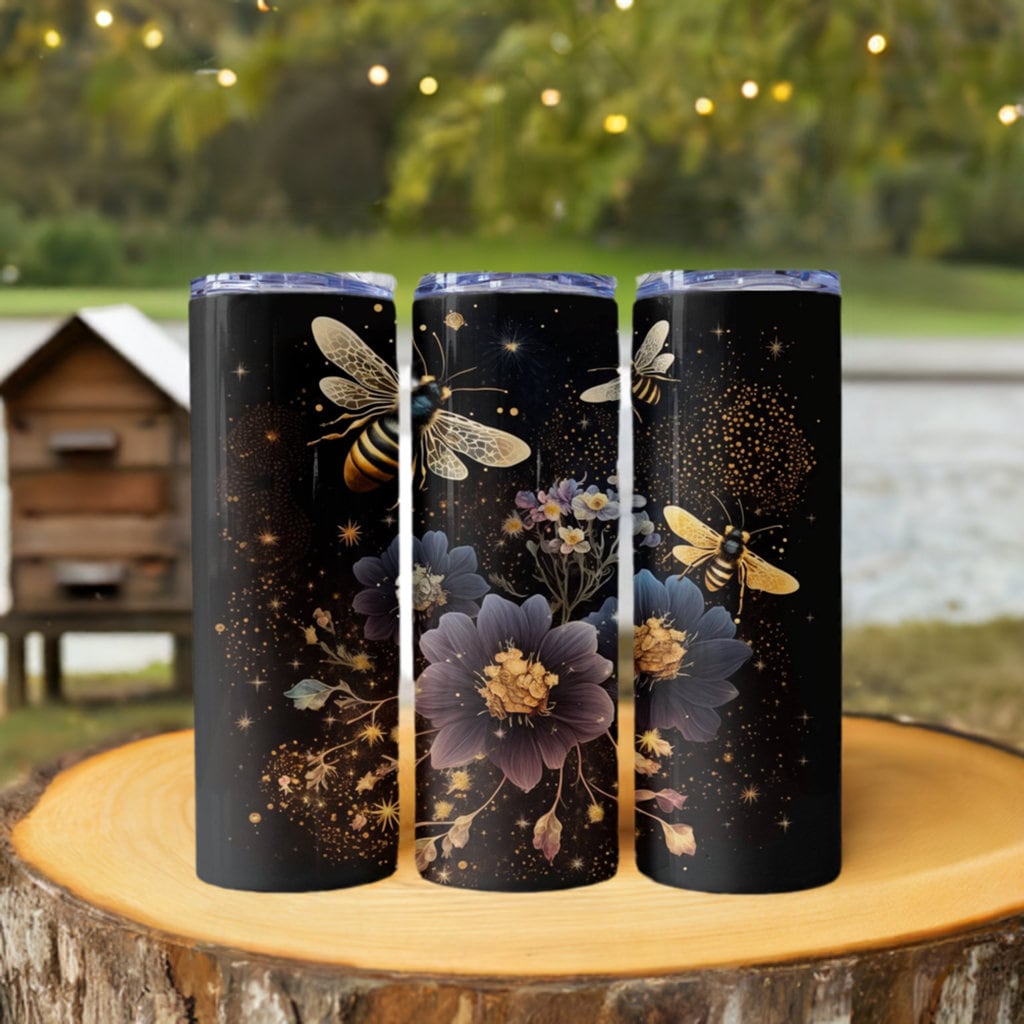 Honeybees Stainless Steel Tumbler with Straw