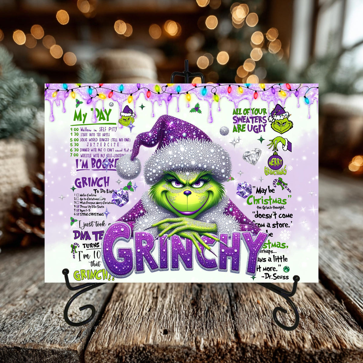 Grinch Glass Cutting Board
