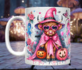 Highland Cow Pink Witch Halloween Mug