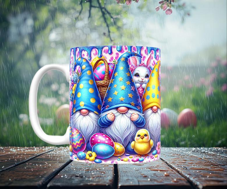 Dripping Paint Easter Gnome Mugs