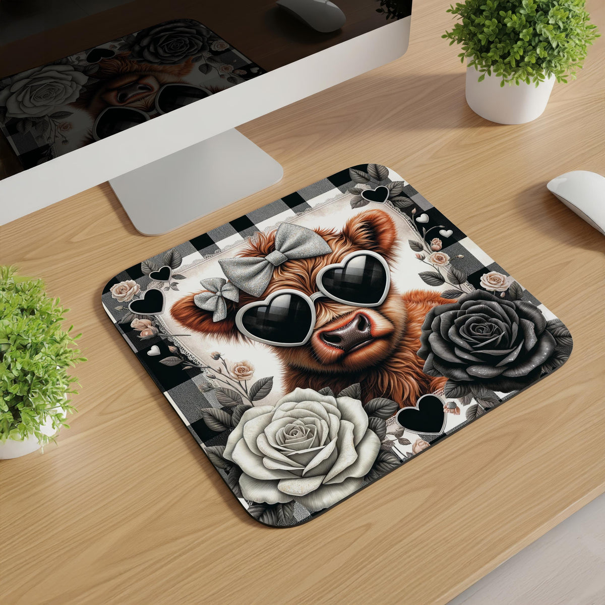 Highland Cow Valentine Mousepads