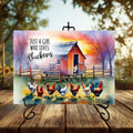 Just a Girl Who Loves Chickens Glass Cutting Board