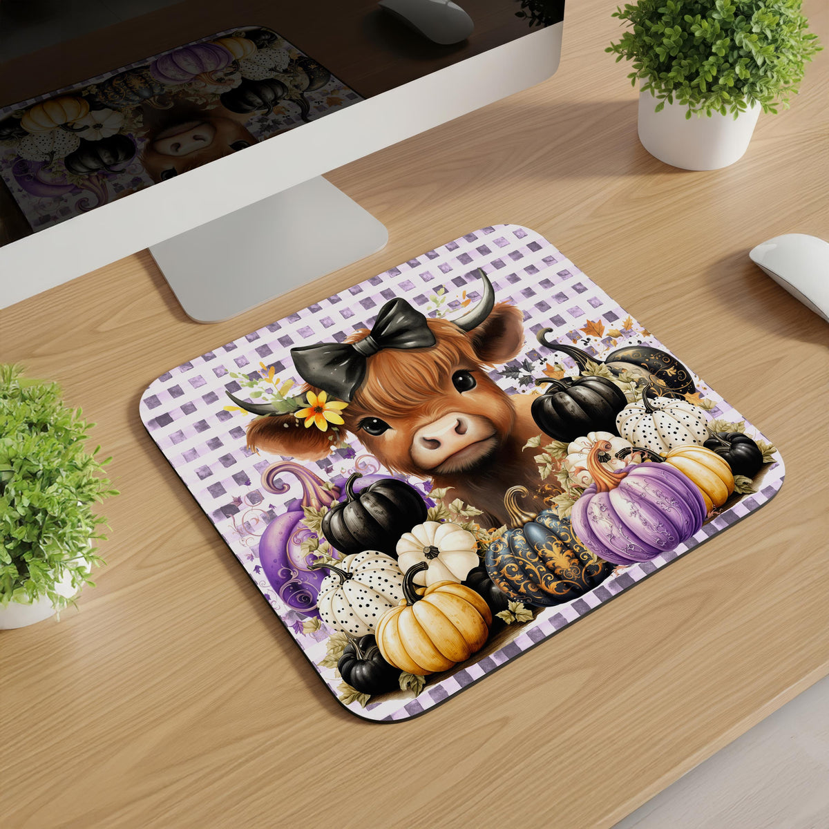 Highland Cow Halloween Mousepads