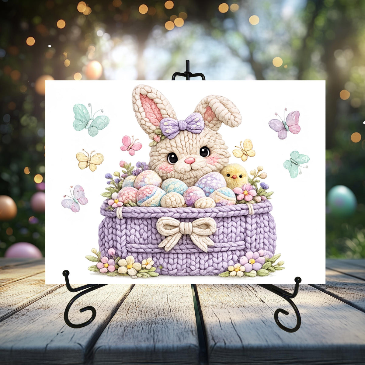 Knitted Image Easter Glass Cutting Board