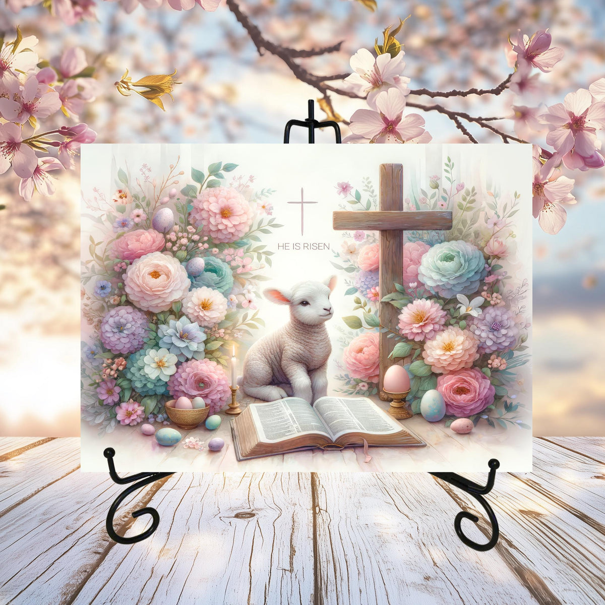 He Is Risen Glass Cutting Board