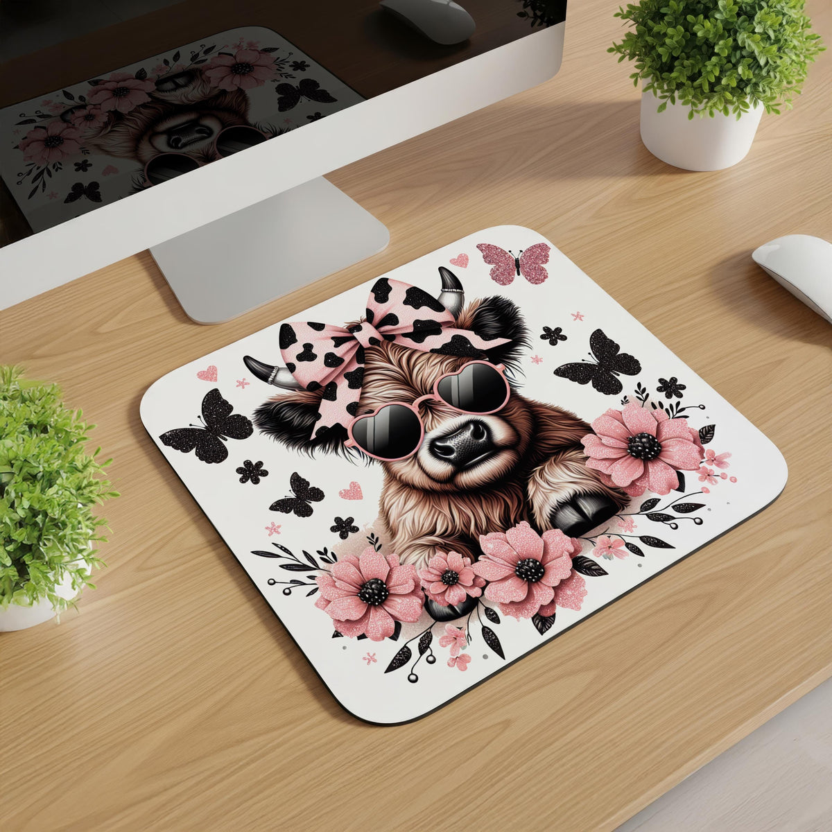 Spring Highland Cow Mousepads
