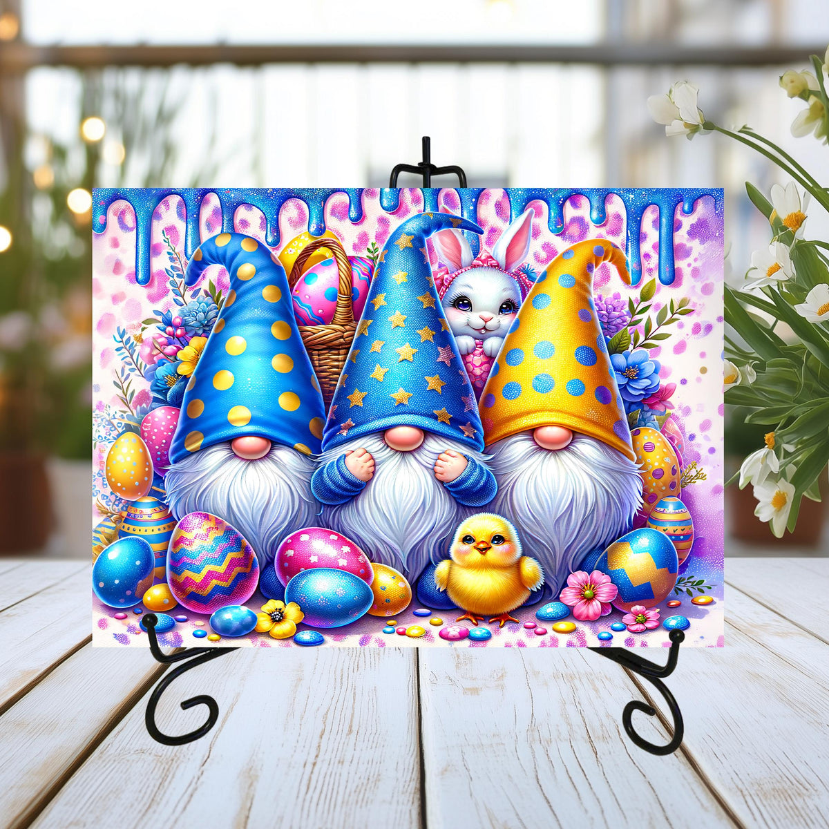 Easter Gnome Glass Cutting Boards