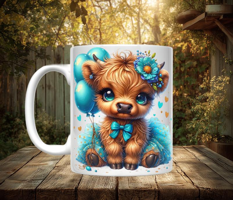 Highland Cow Ceramic Coffee Mug, 11oz/15oz