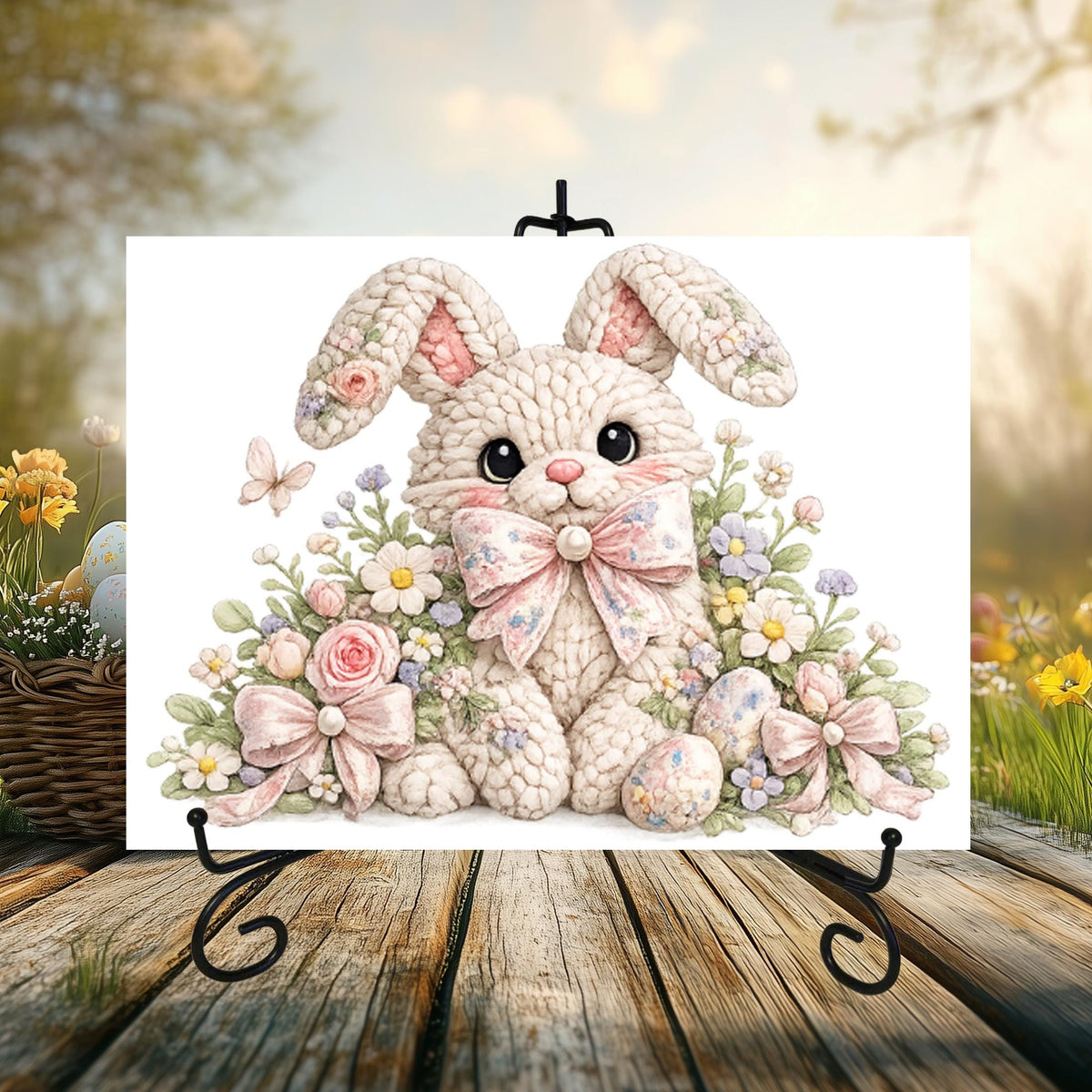 Knitted Image Easter Glass Cutting Board