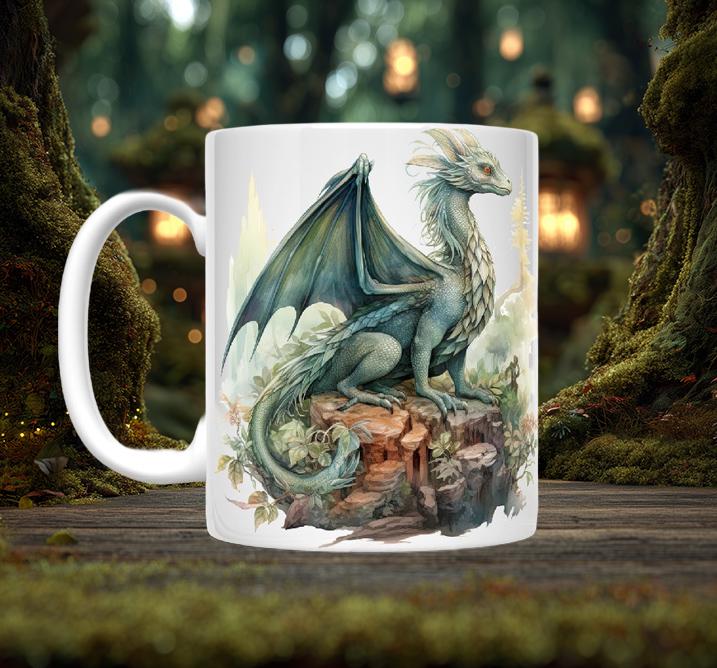 Dragon Ceramic Mug - Mythical Coffee Cup, Bold Designs