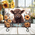 Fall Highland Cow Glass Cutting Boards