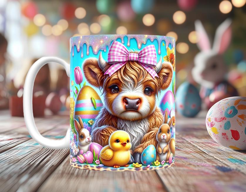 Easter Highland Cow Mug