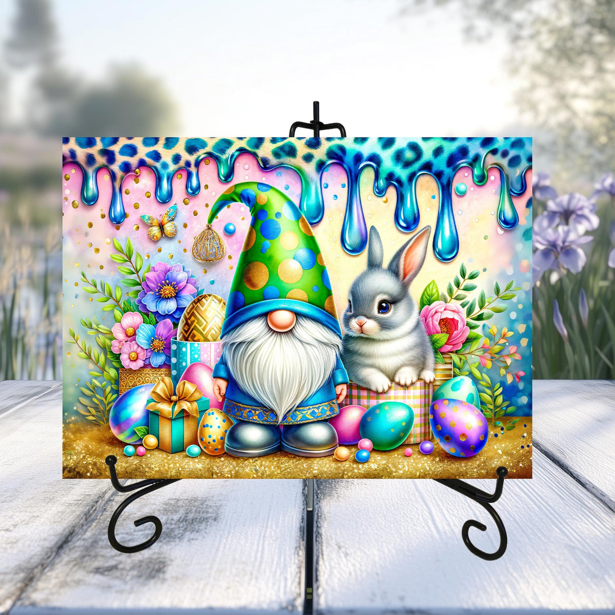 Easter Gnome Glass Cutting Boards