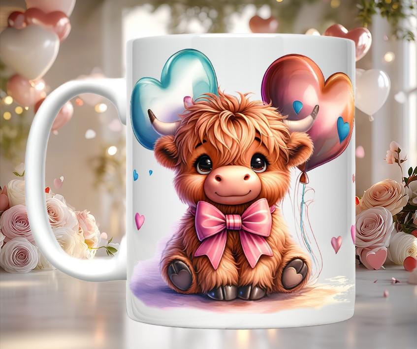 Highland Cow Valentine Mug
