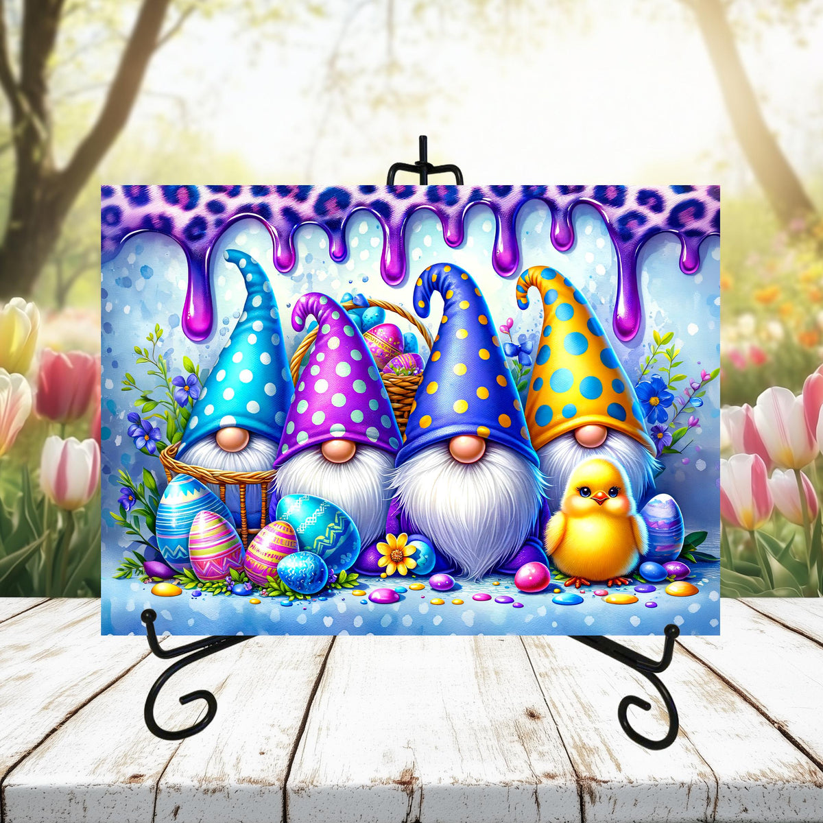 Easter Gnome Glass Cutting Boards