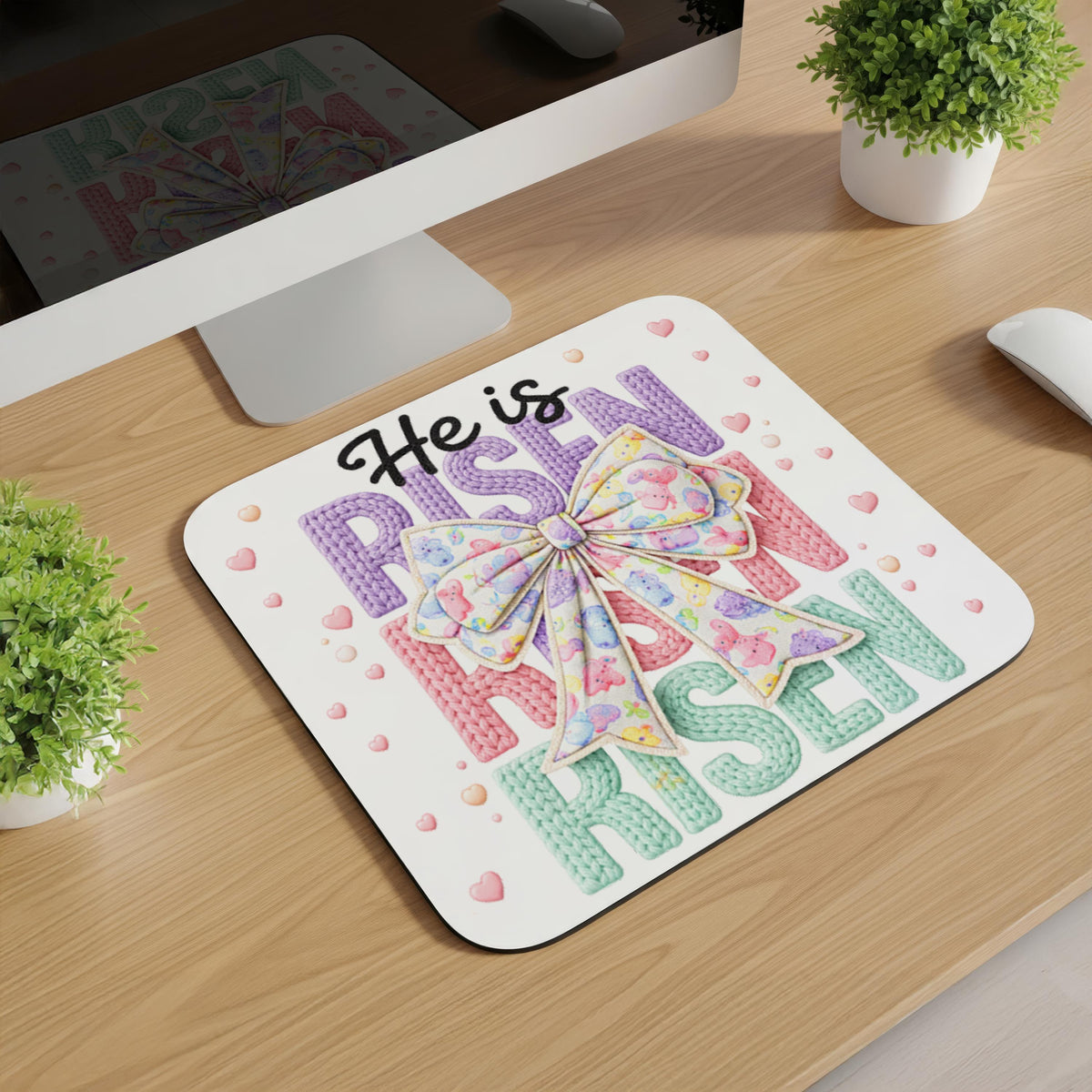 Knitted Religious Image Easter Mousepads