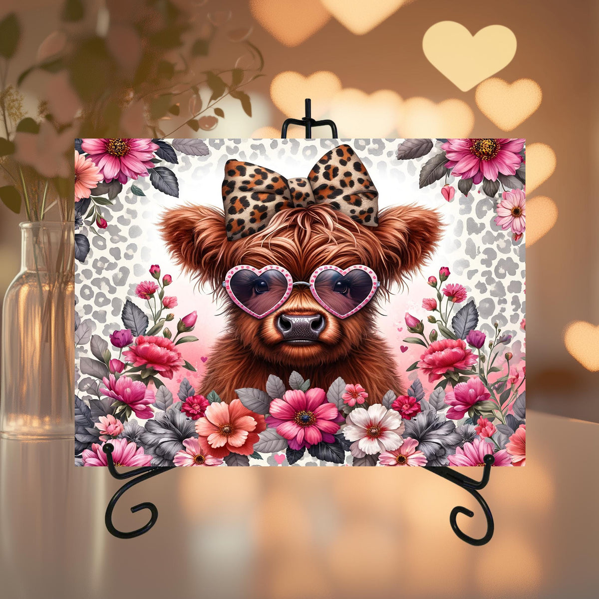 Highland Cow Valentine Cutting Boards