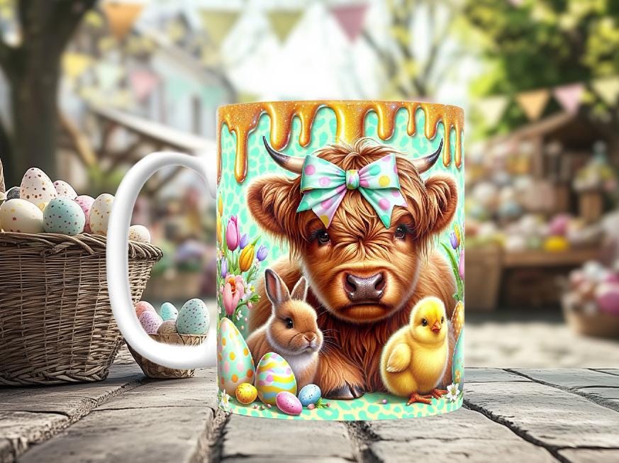 Easter Highland Cow Mug