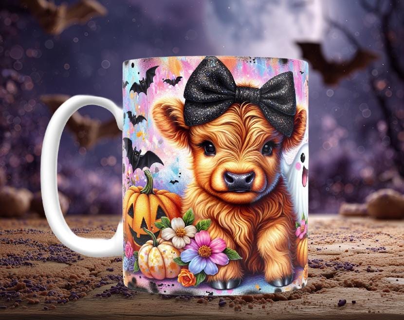Halloween Highland Cow Mugs (11 styles)