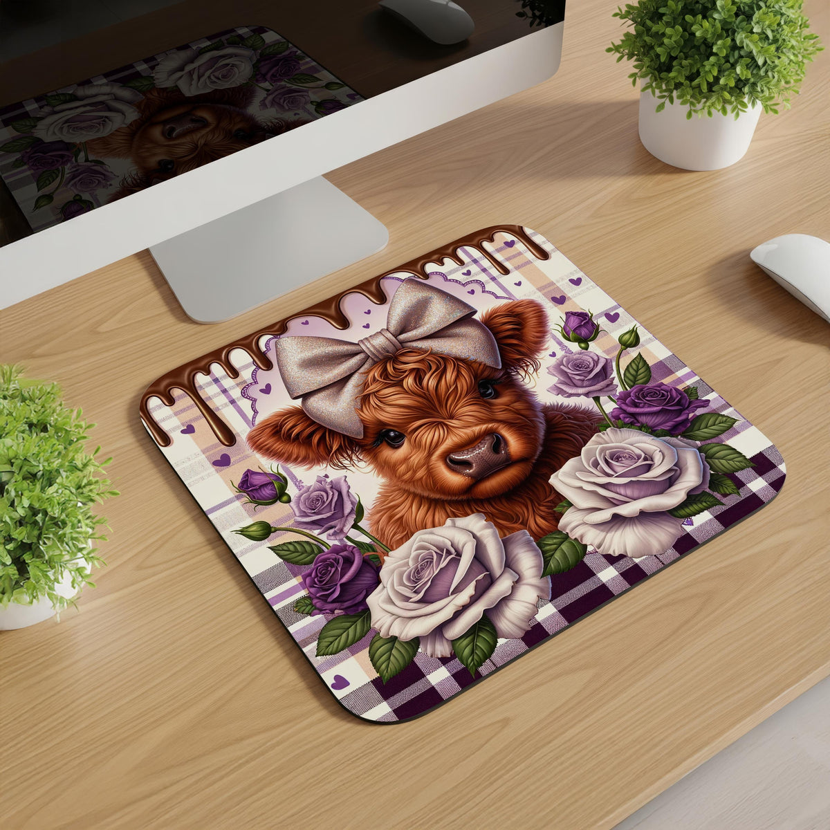 Highland Cow Valentine Mousepads