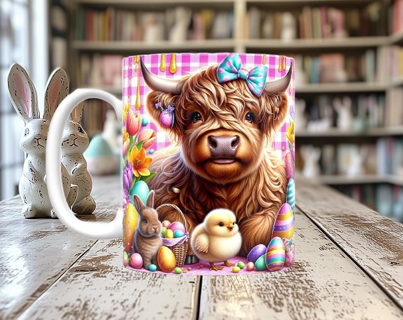 Easter Highland Cow Mug