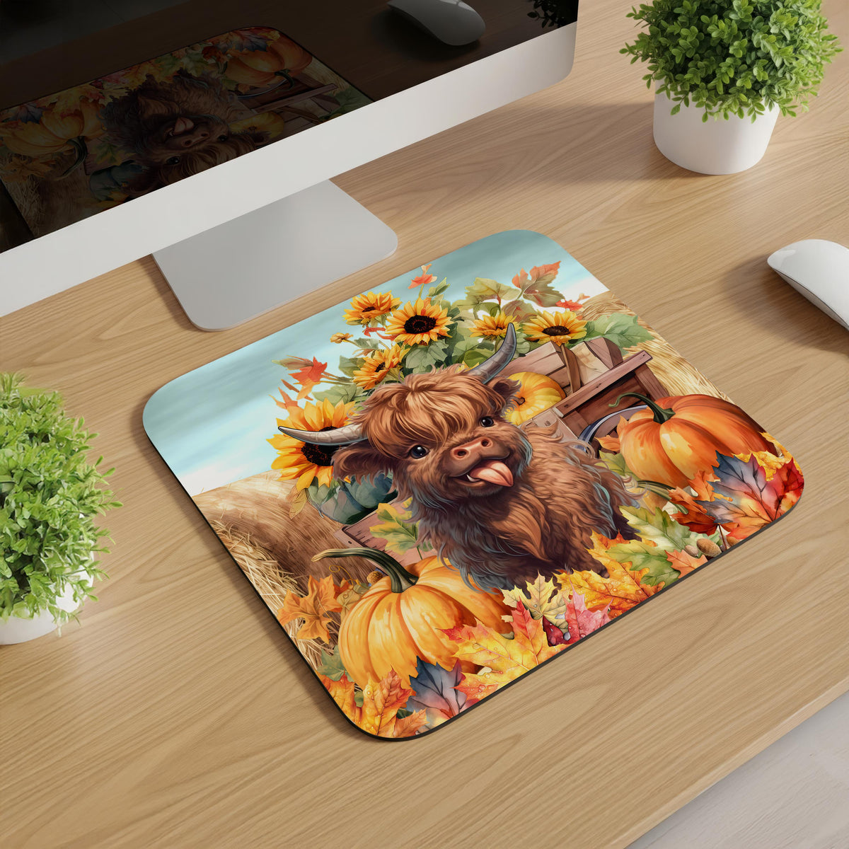 Fall Highland Cow Mousepads