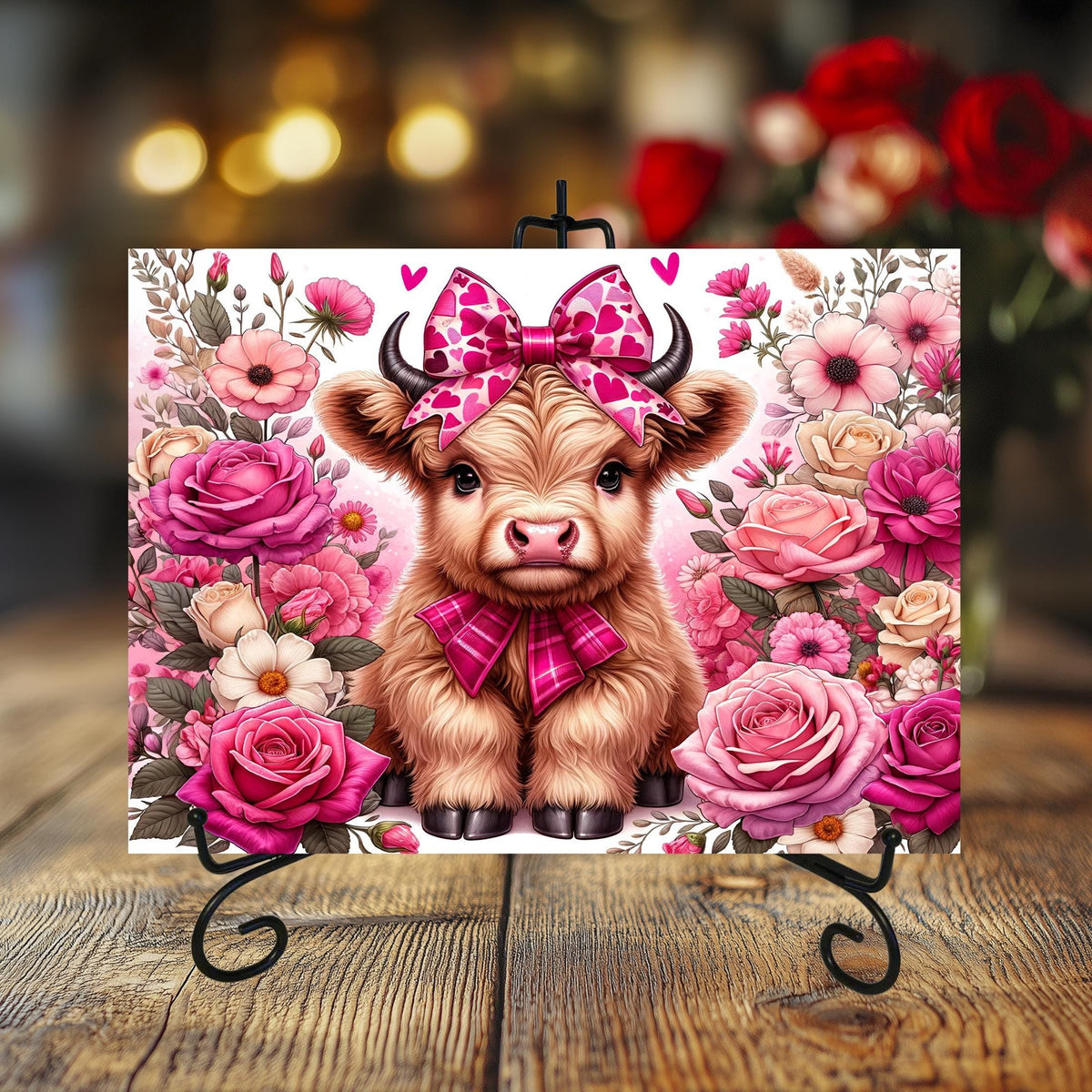 Highland Cow Valentine Cutting Boards