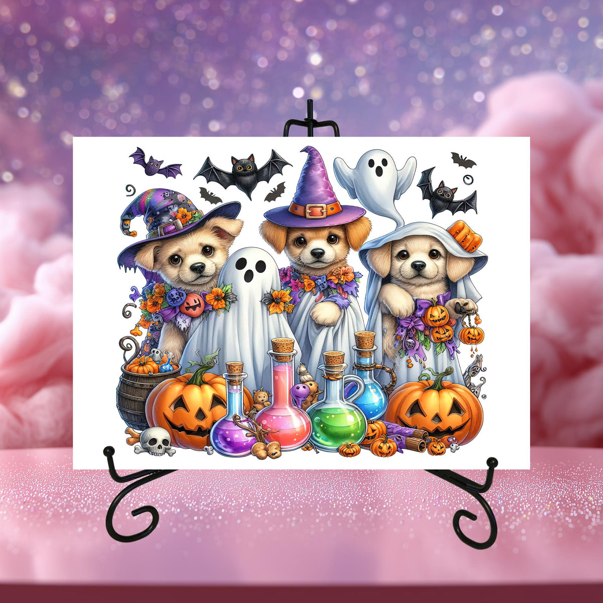 Ghosts and Puppies Glass Cutting Board