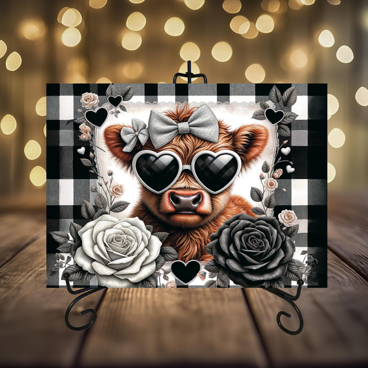 Highland Cow Valentine Cutting Boards