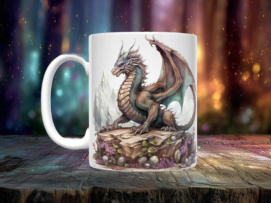 Dragon Ceramic Mug - Mythical Coffee Cup, Bold Designs