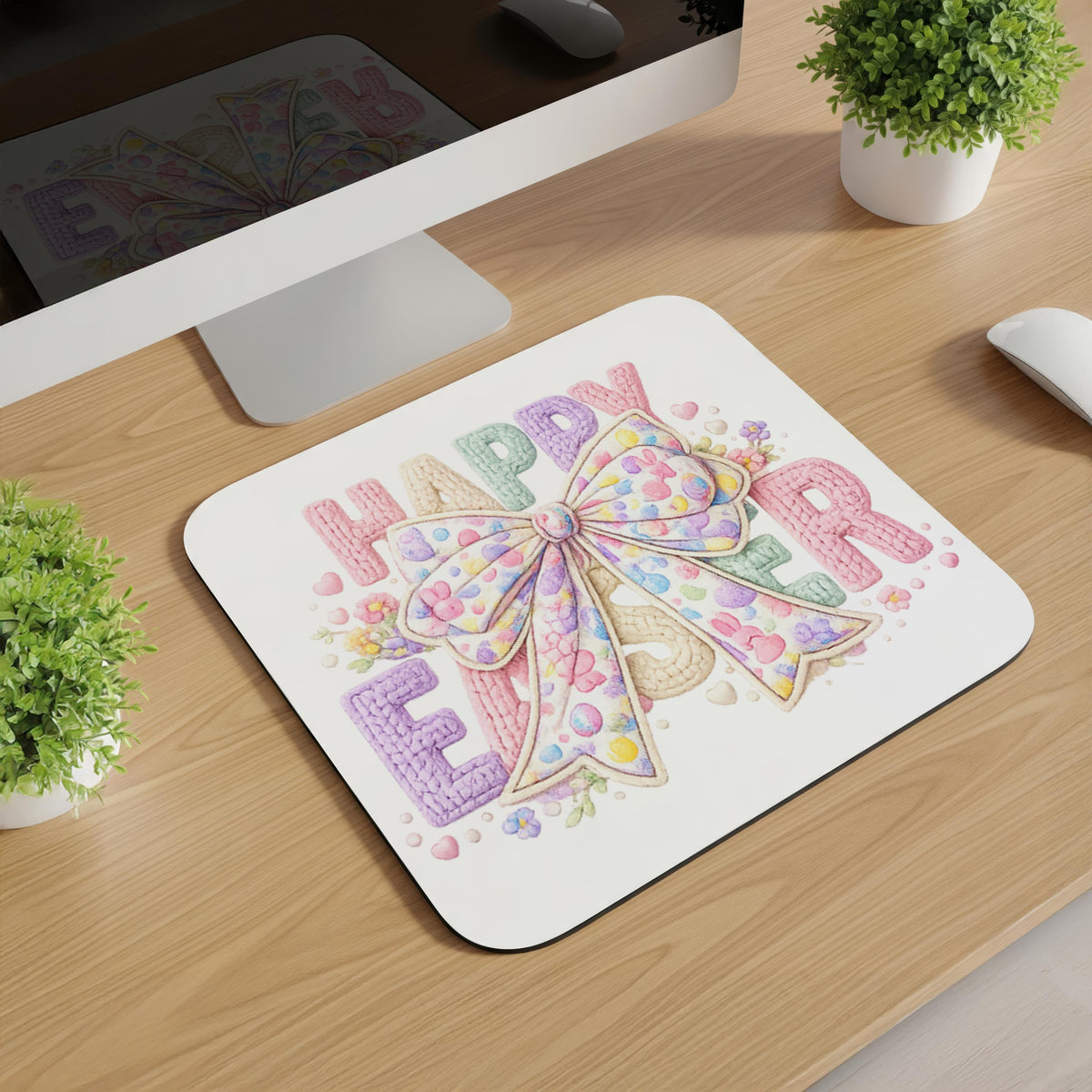 Knitted Happy Easter Image Mousepads