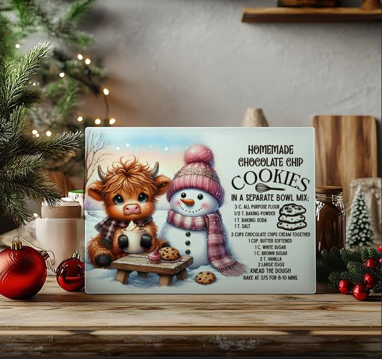 Christmas Recipe Glass Cutting Boards (3 designs)