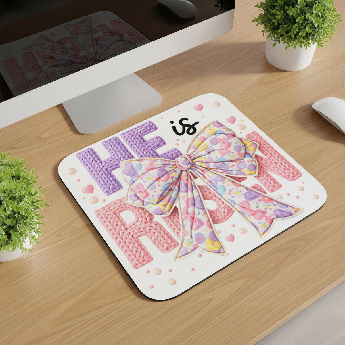 Knitted Religious Image Easter Mousepads