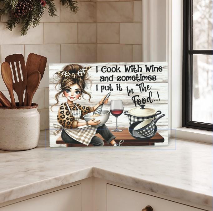 Cooking With Wine Glass Cutting Board