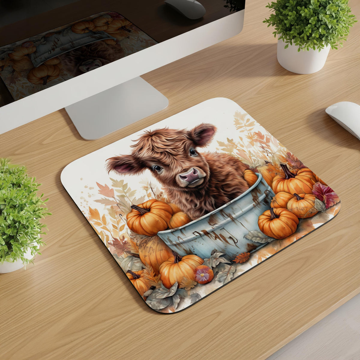 Fall Highland Cow Mousepads