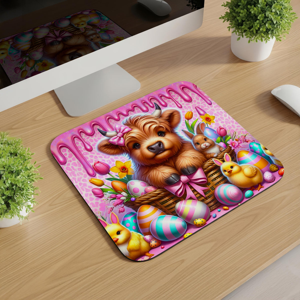Easter Highland Cow Mousepads