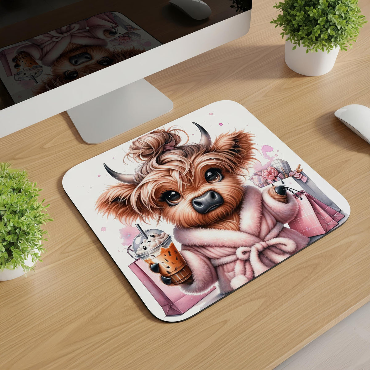 Spring Highland Cow Mousepads