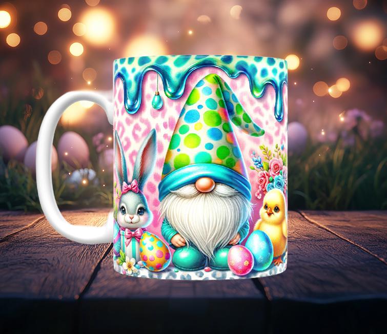 Dripping Paint Easter Gnome Mugs
