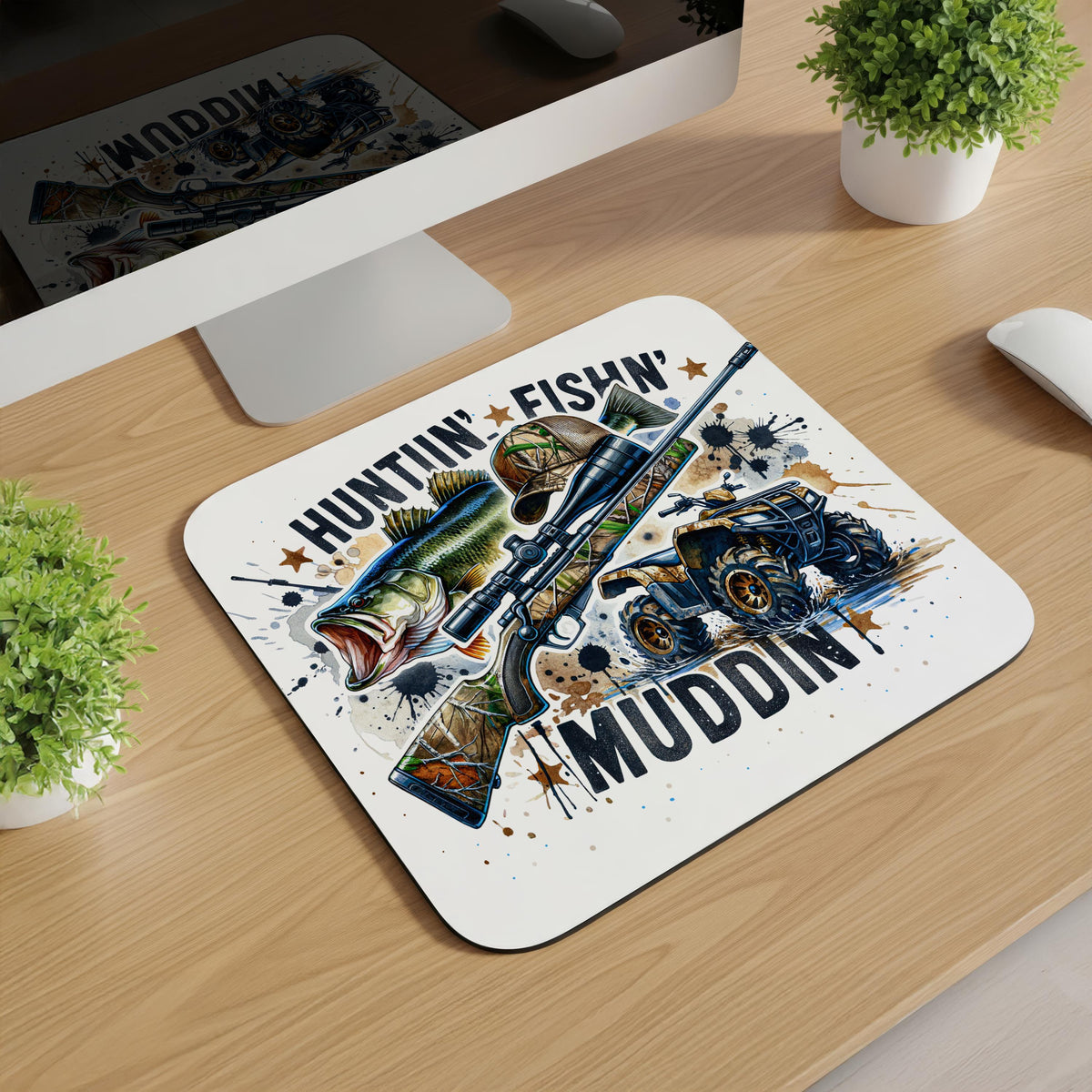 Hunting Fishing Mudding Mousepad