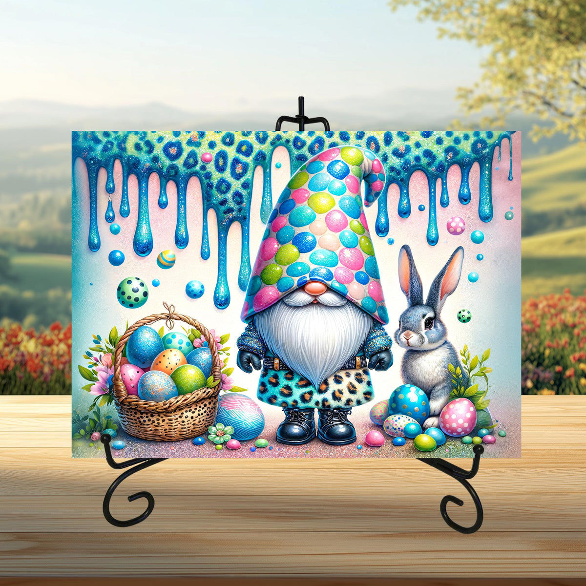 Easter Gnome Glass Cutting Boards
