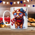 Patriotic Baby Highland Cow Mugs